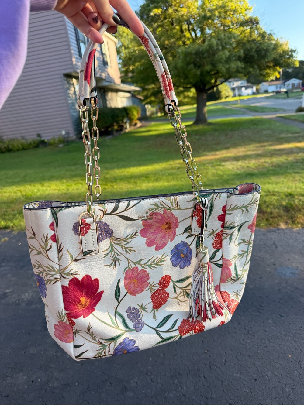 Kate Spade Kingston Drive Blossom Vivian Tote With Tassels Flowers